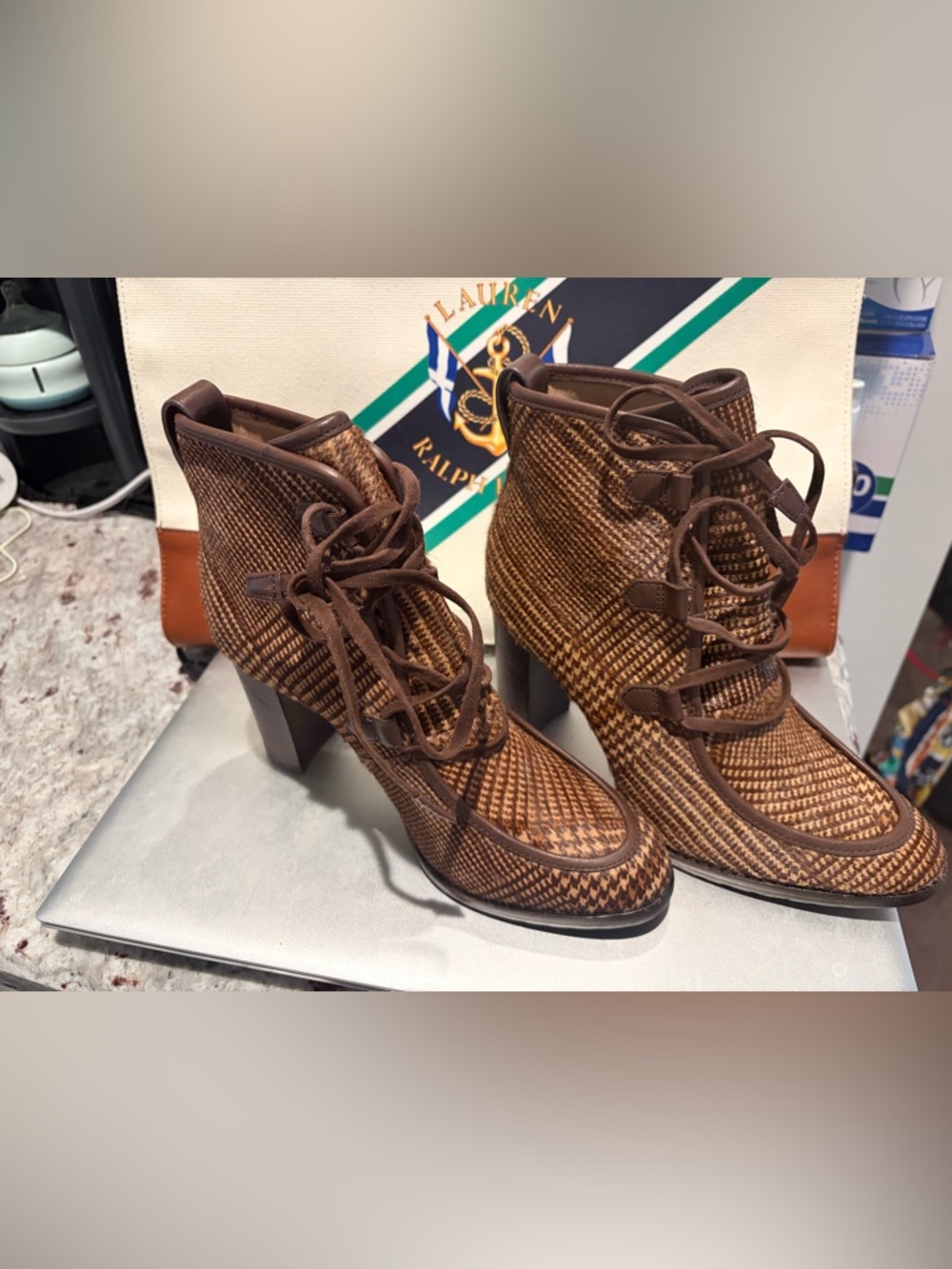 Lauren double RLL plaid boots! Sold out everywhere!! Size 7 brand new in box - Picture 8 of 9